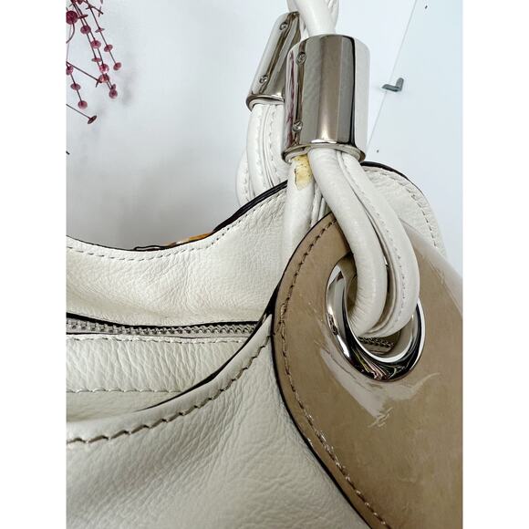 Cromia Genuine Tan Leather and Snakeskin Animal Print Hobo Purse Handbag - Picture 5 of 15